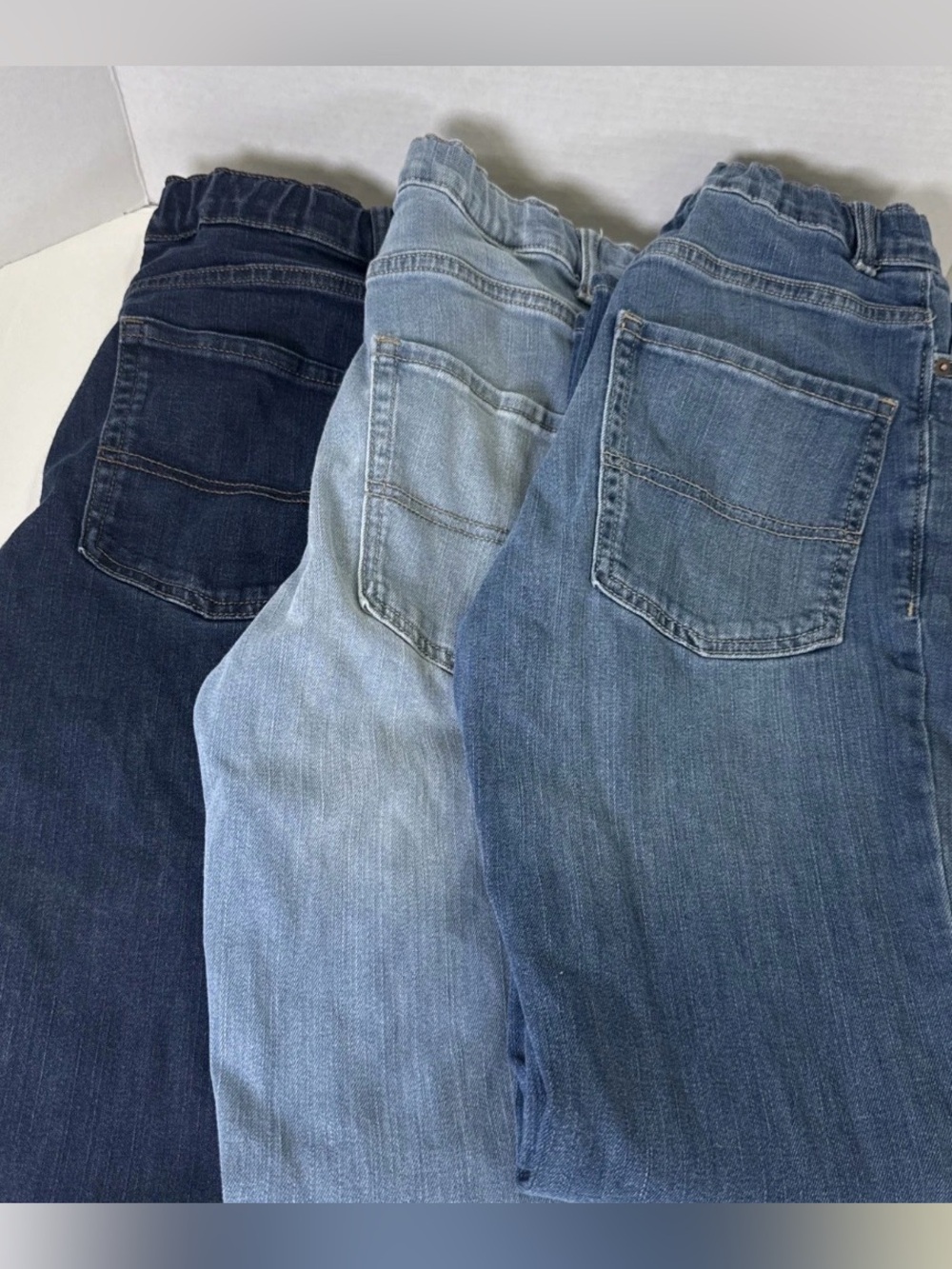 Lot Of 3 Childrens Place Boys Straight Jeans Size 16 Stretch Assorted Washes